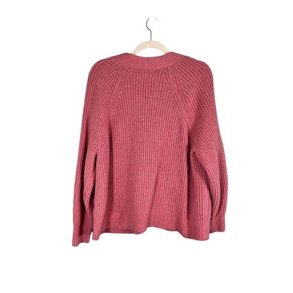 Retro Knit Cardigan Sweater Pink 2X Feminine Coquette Neutral Festive Grandpa - Picture 7 of 9